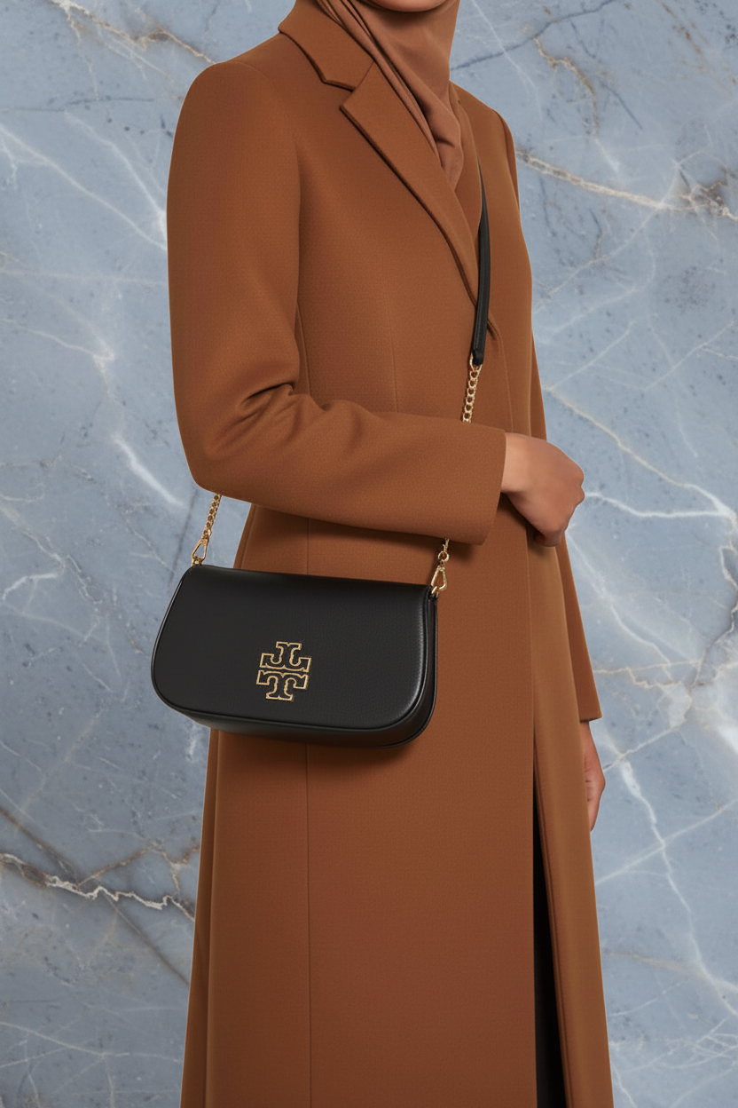 Tory Burch Britten Convertible Clitch Crossbody Chain Flap