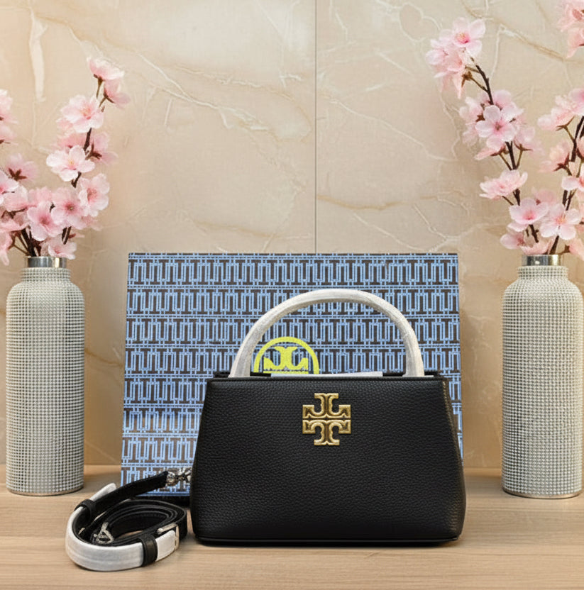 TORY BURCH MICRO BRITTEN SATCHEL - BLACK