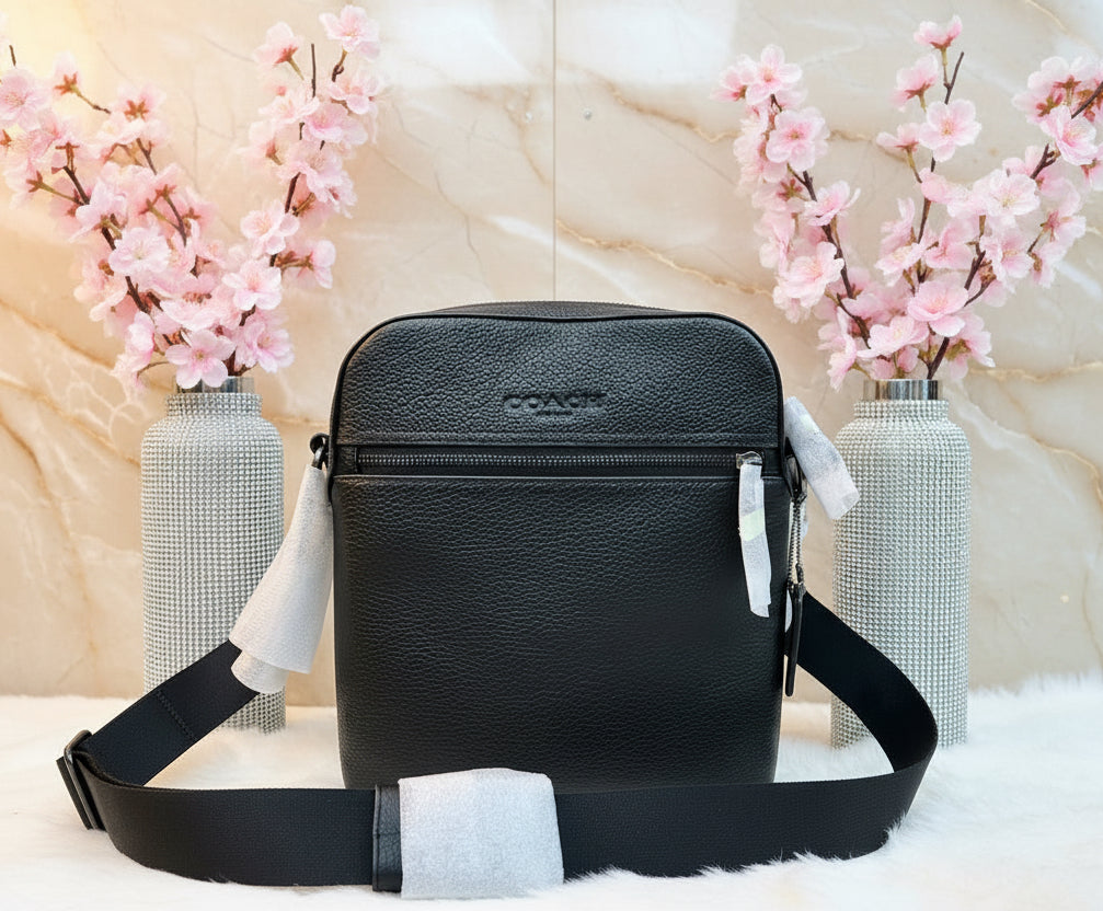 COACH HOUSTON FLIGHT BAG - SMOOTH LEATHER BLACK