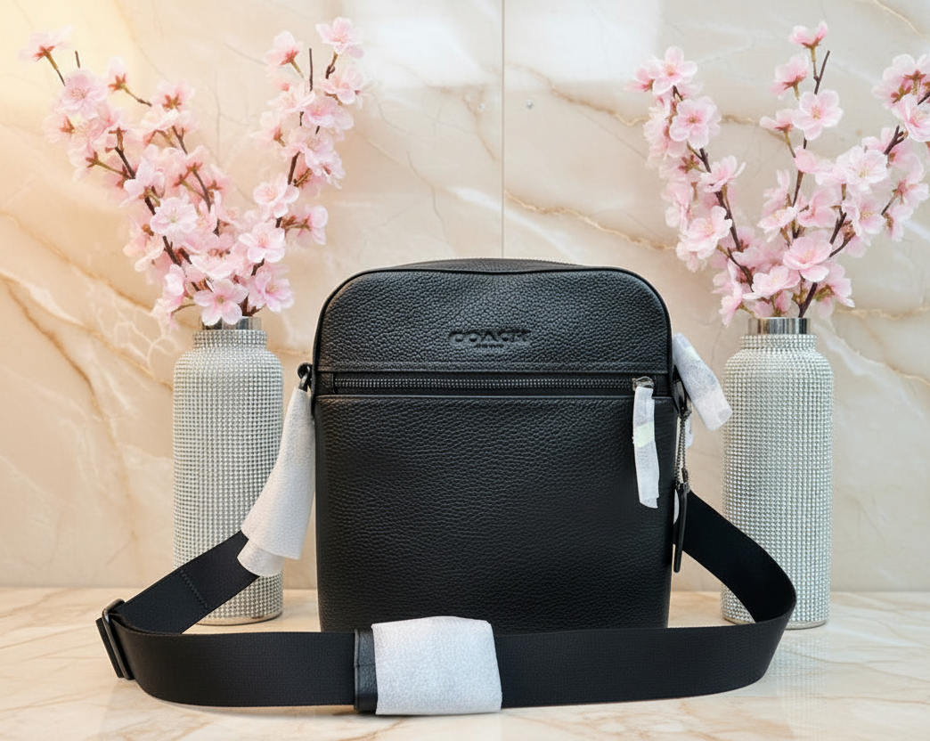 COACH HOUSTON FLIGHT BAG - SMOOTH LEATHER BLACK