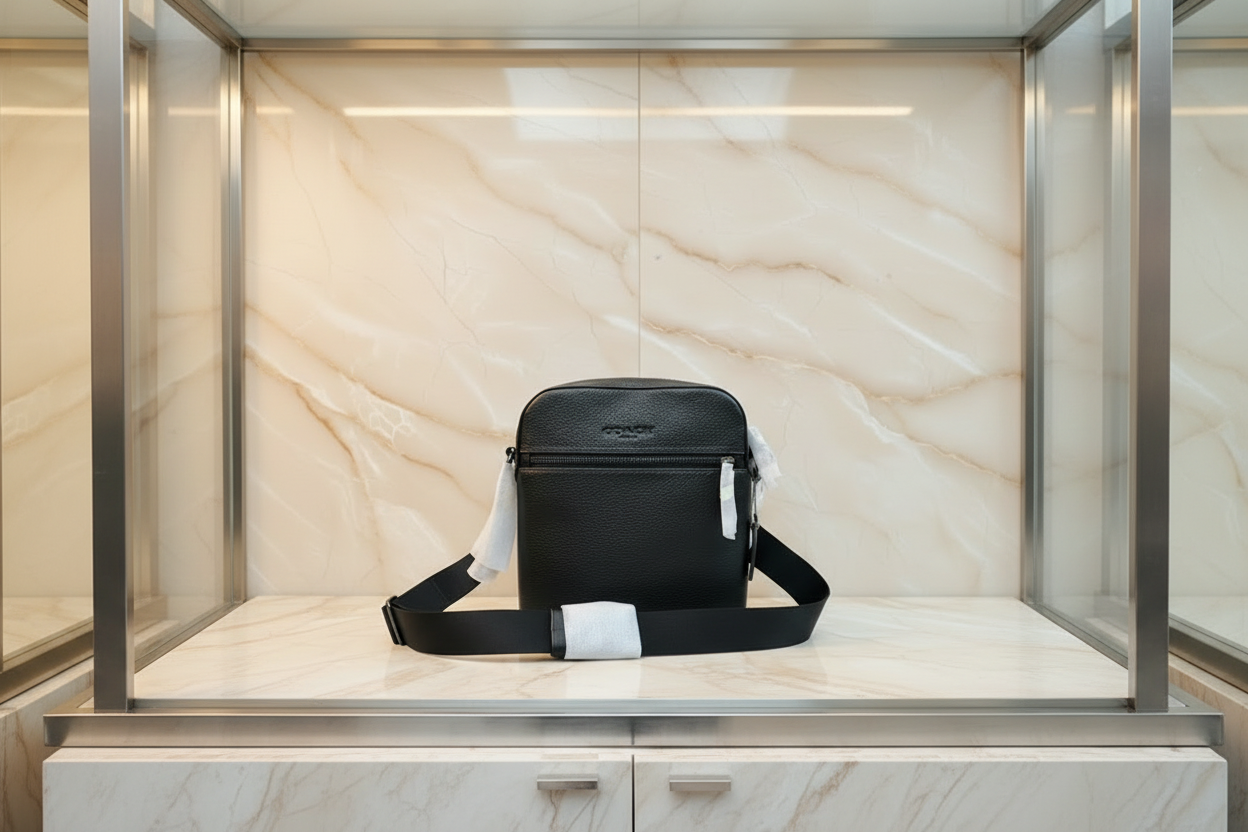 COACH HOUSTON FLIGHT BAG - SMOOTH LEATHER BLACK