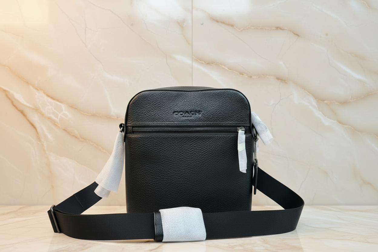 COACH HOUSTON FLIGHT BAG - SMOOTH LEATHER BLACK