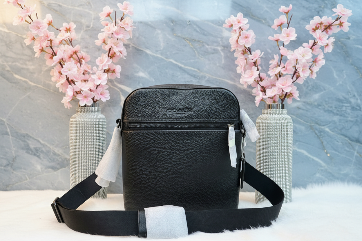 COACH HOUSTON FLIGHT BAG - SMOOTH LEATHER BLACK