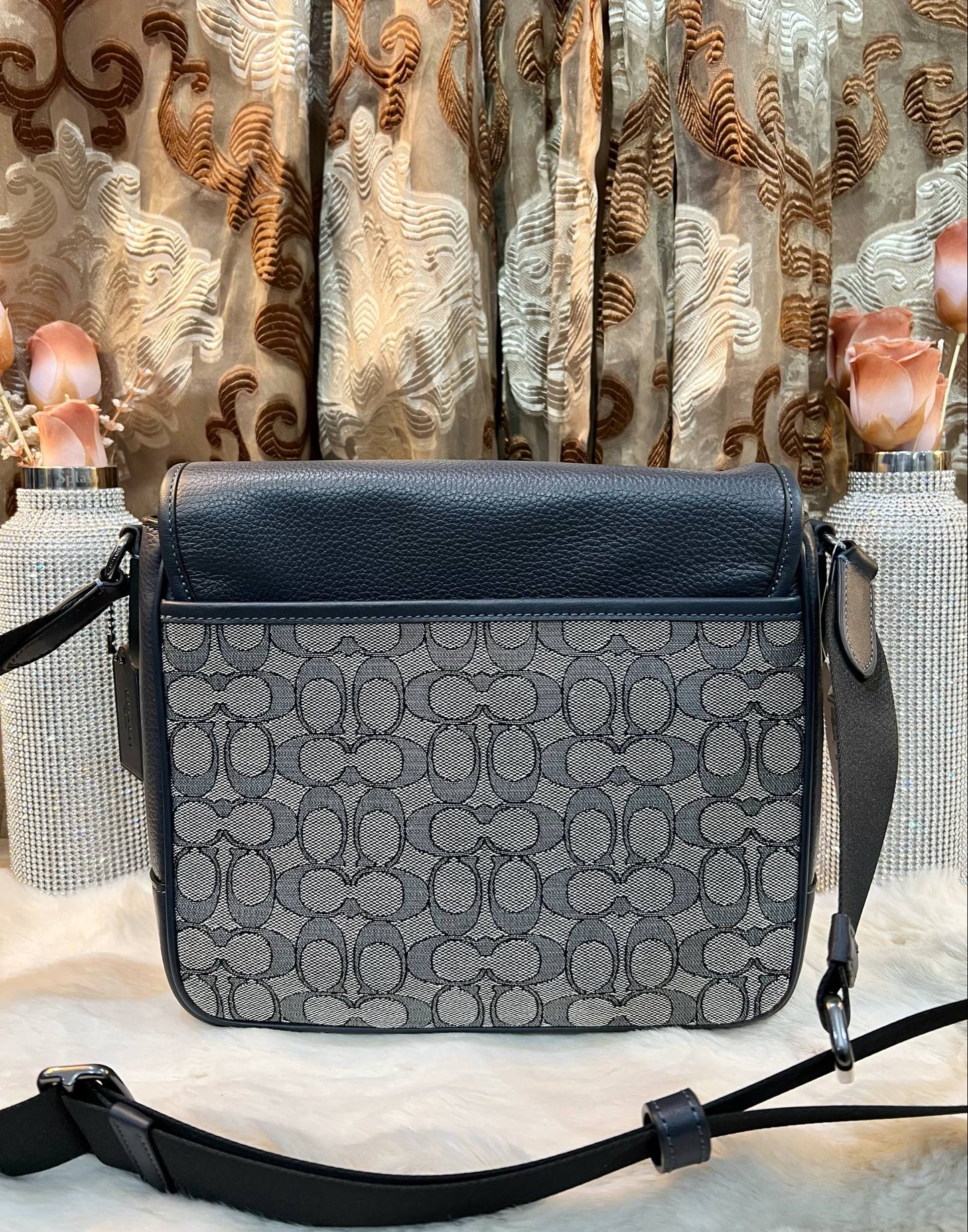COACH SPRINT MAP BAG 25 SIGNATURE JACQUARD BLUE