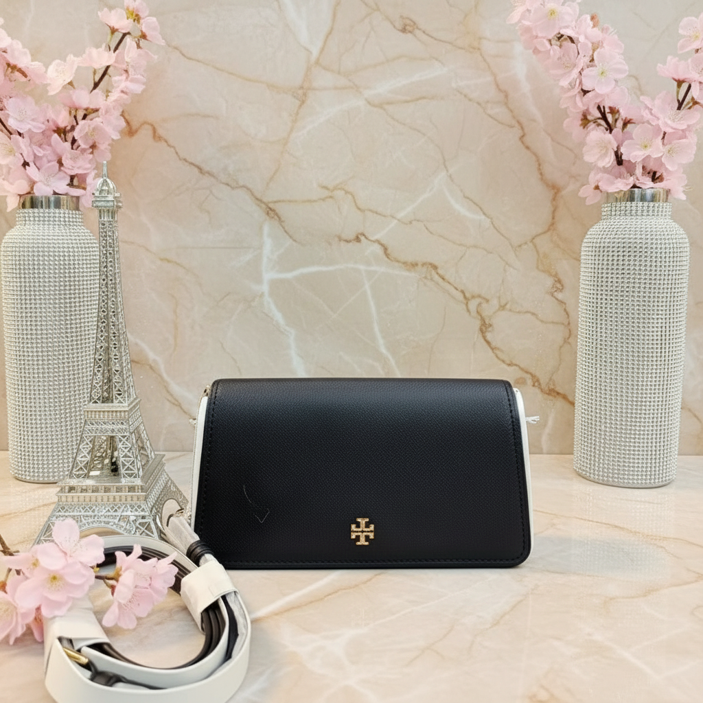 TORY BURCH EMERSON CROSSBODY -  BLACK