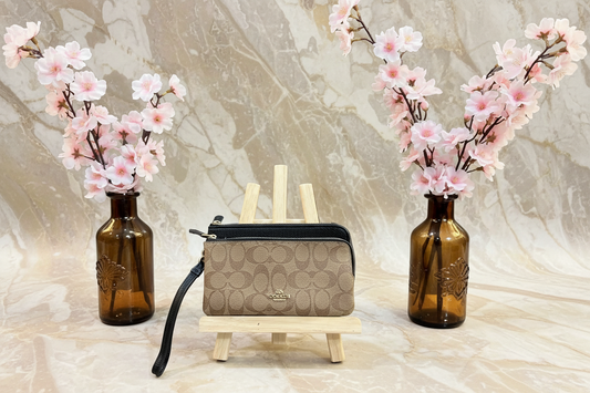 COACH LARGE 2 ZIP WRISTLET WALLET