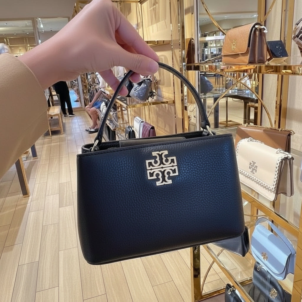 TORY BURCH MICRO BRITTEN SATCHEL - BLACK