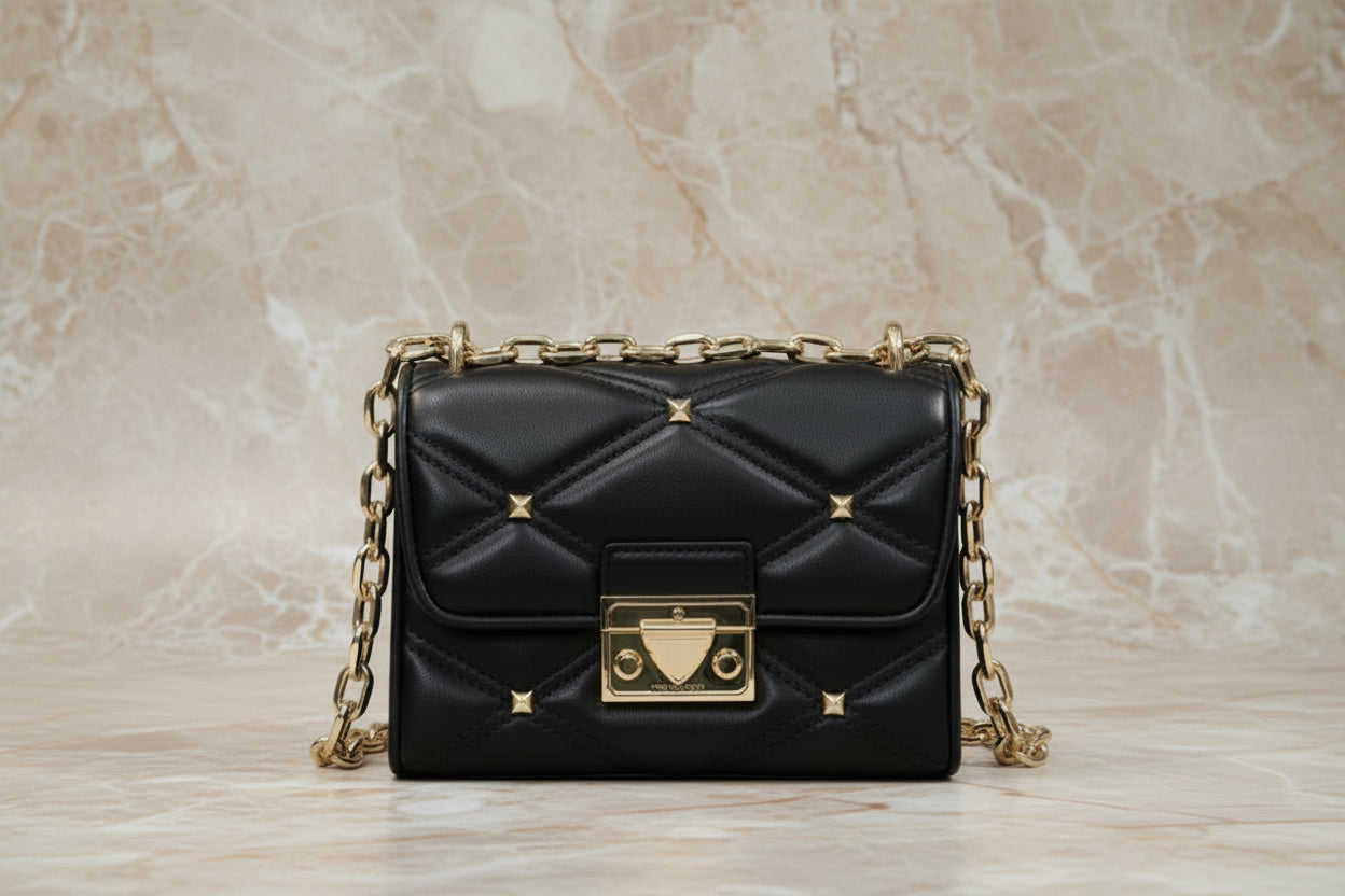 MICHAEL KORS SERENA VEGAN FLAP QUILTED CONVERTIBLE CHAIN SHOULDER BAG/CROSSBODY BAG