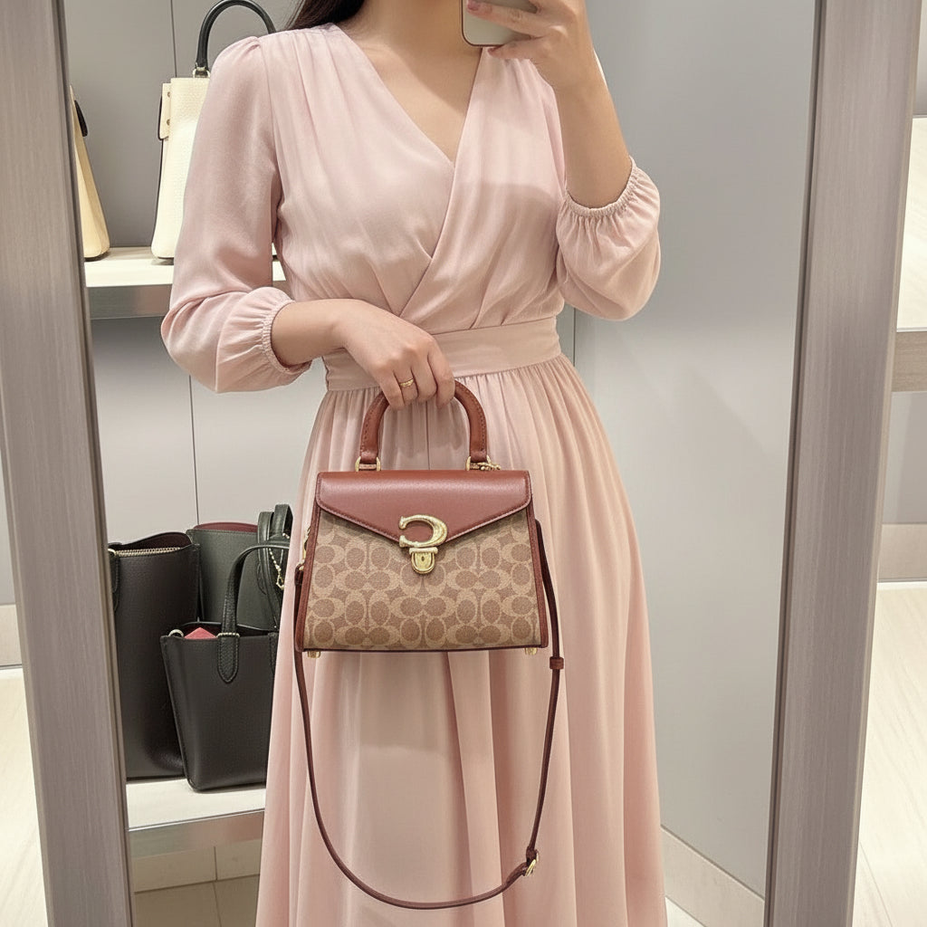 حقيبة كوتش سامي 21 بمقبض علوي - لون بني صدئ مميز