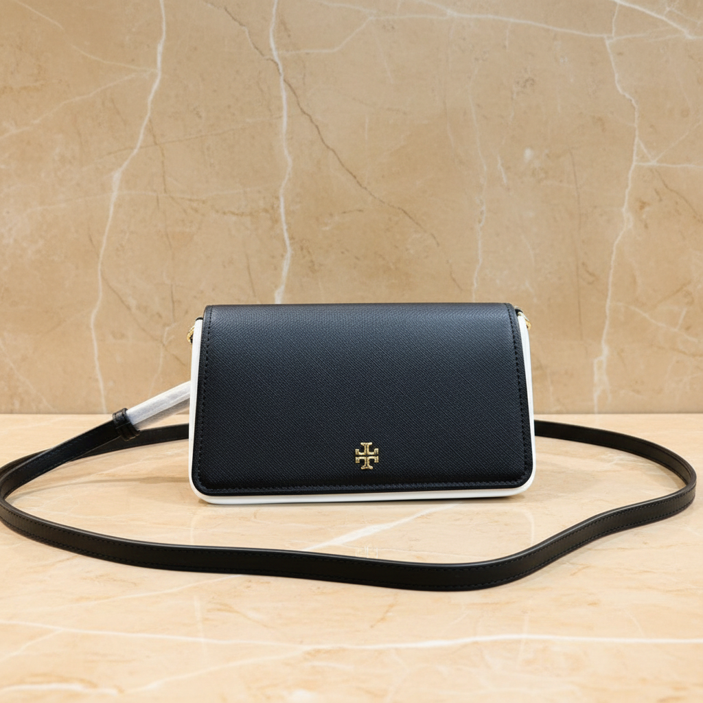 TORY BURCH EMERSON CROSSBODY -  BLACK