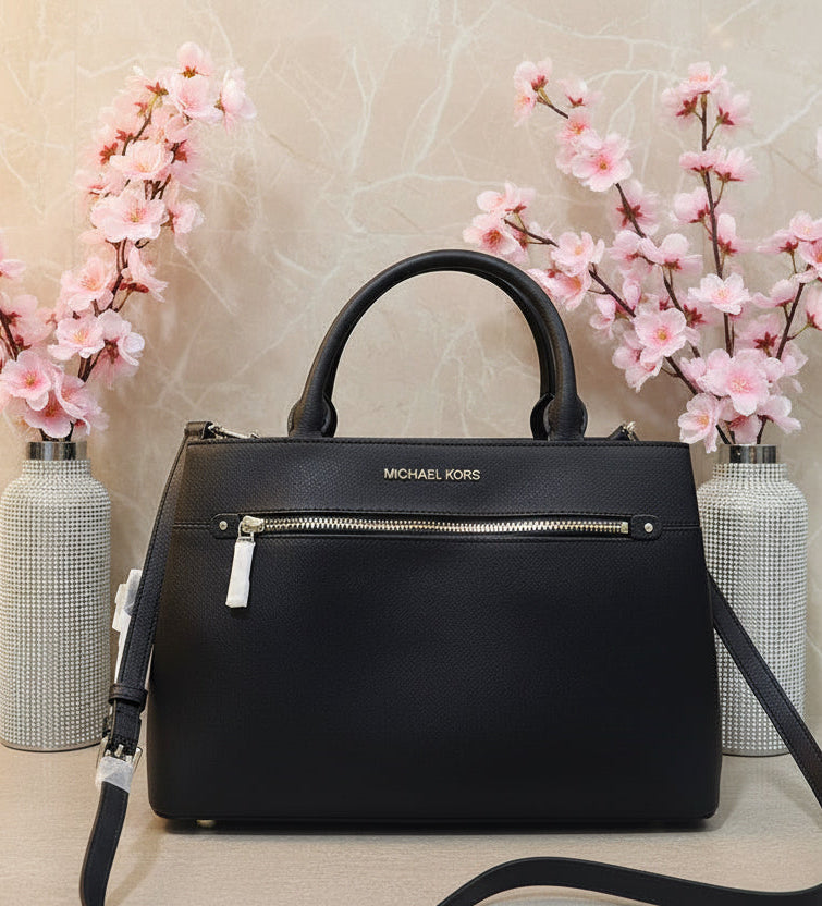 MICHAEL KORS HAILEE LARGE SAFFIANO LEATHER SATCHEL