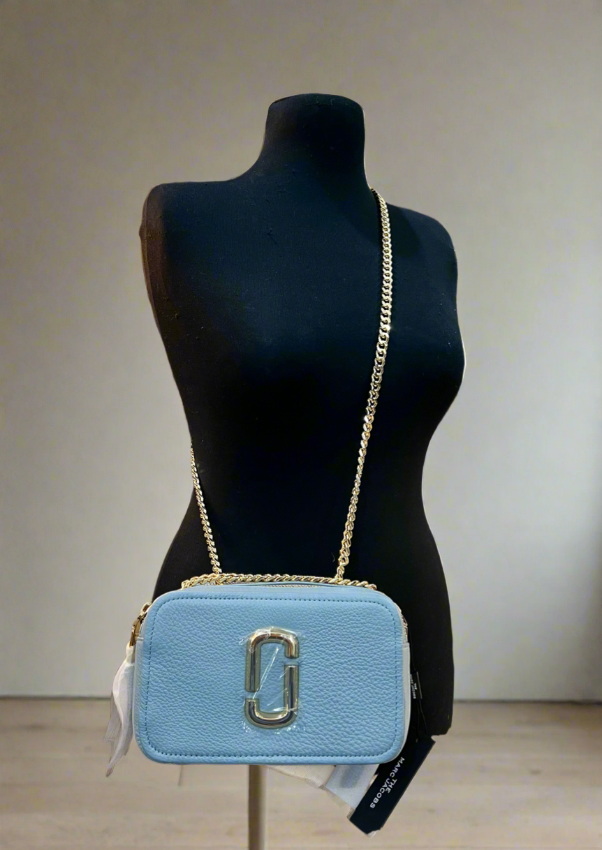 MARC JACOBS GLAM SHOT 21 PEBBLE CALF LEATHER - BLUE