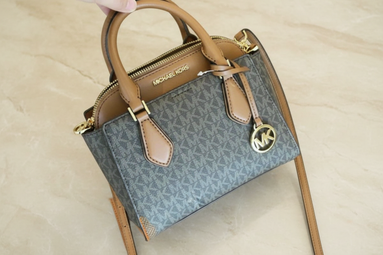 MICHAEL KORS SMALL DARIA 3 in 1 SATCHEL -  BROWN ACORN