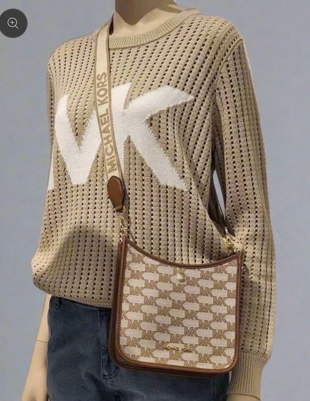 MICHAEL KORS BRYLE SMALL LOGO CANVAS MESSENGER CROSSBODY BAGS