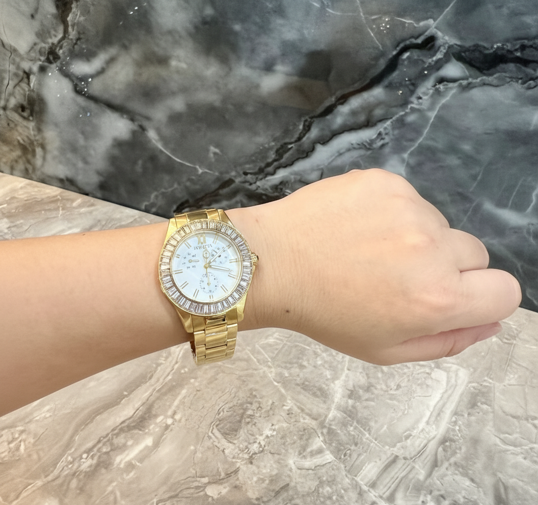 ساعة إنفيكتا أنجل النسائية - لون ذهبي