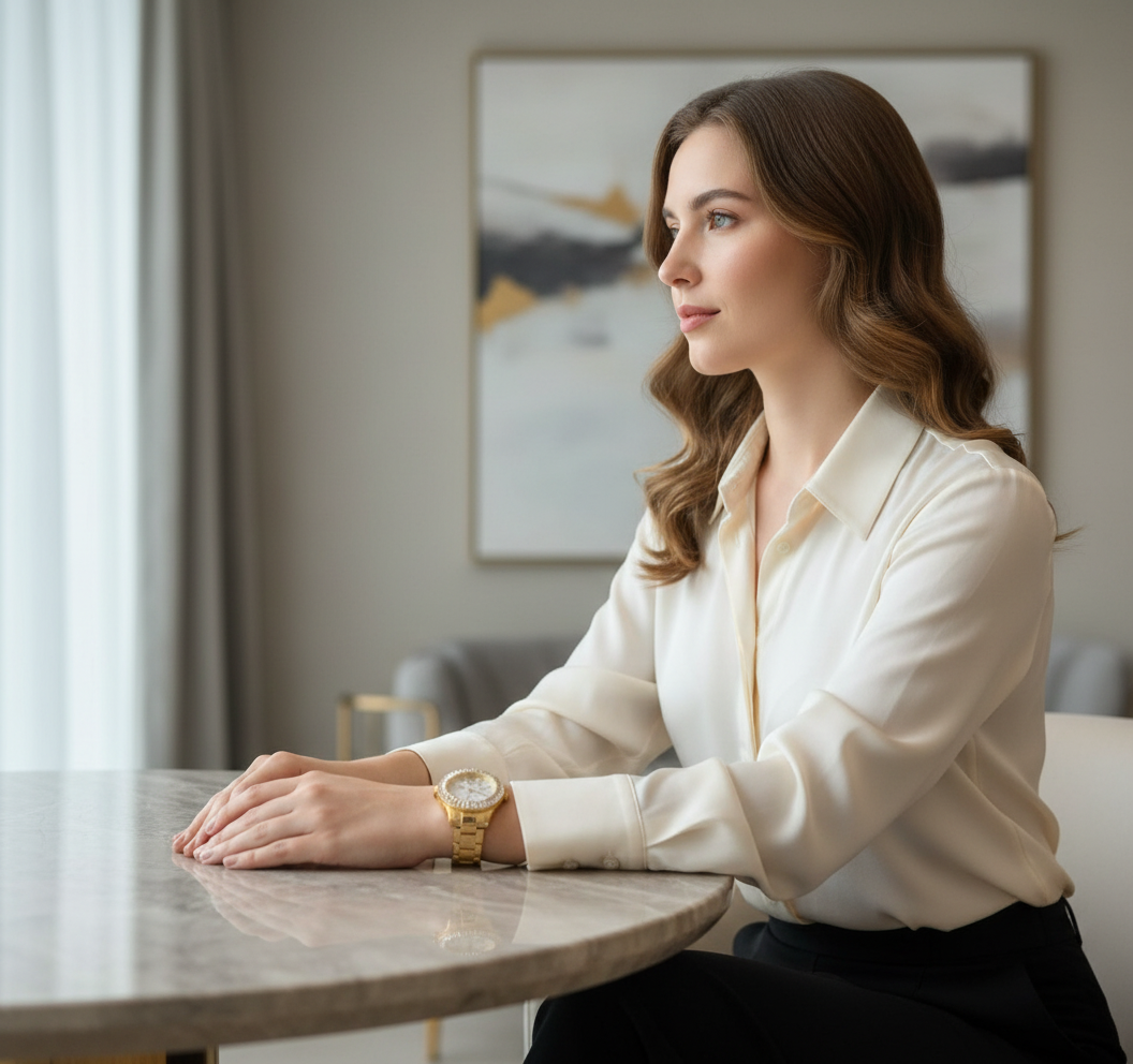 ساعة إنفيكتا أنجل النسائية - لون ذهبي