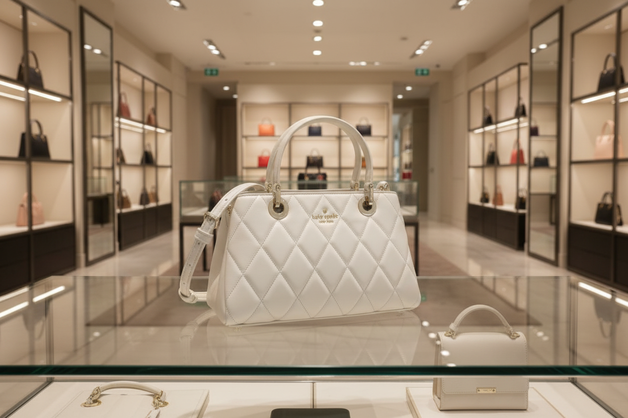 KATE SPADE CAREY QUILTED SATCHEL SMALL - WHITE