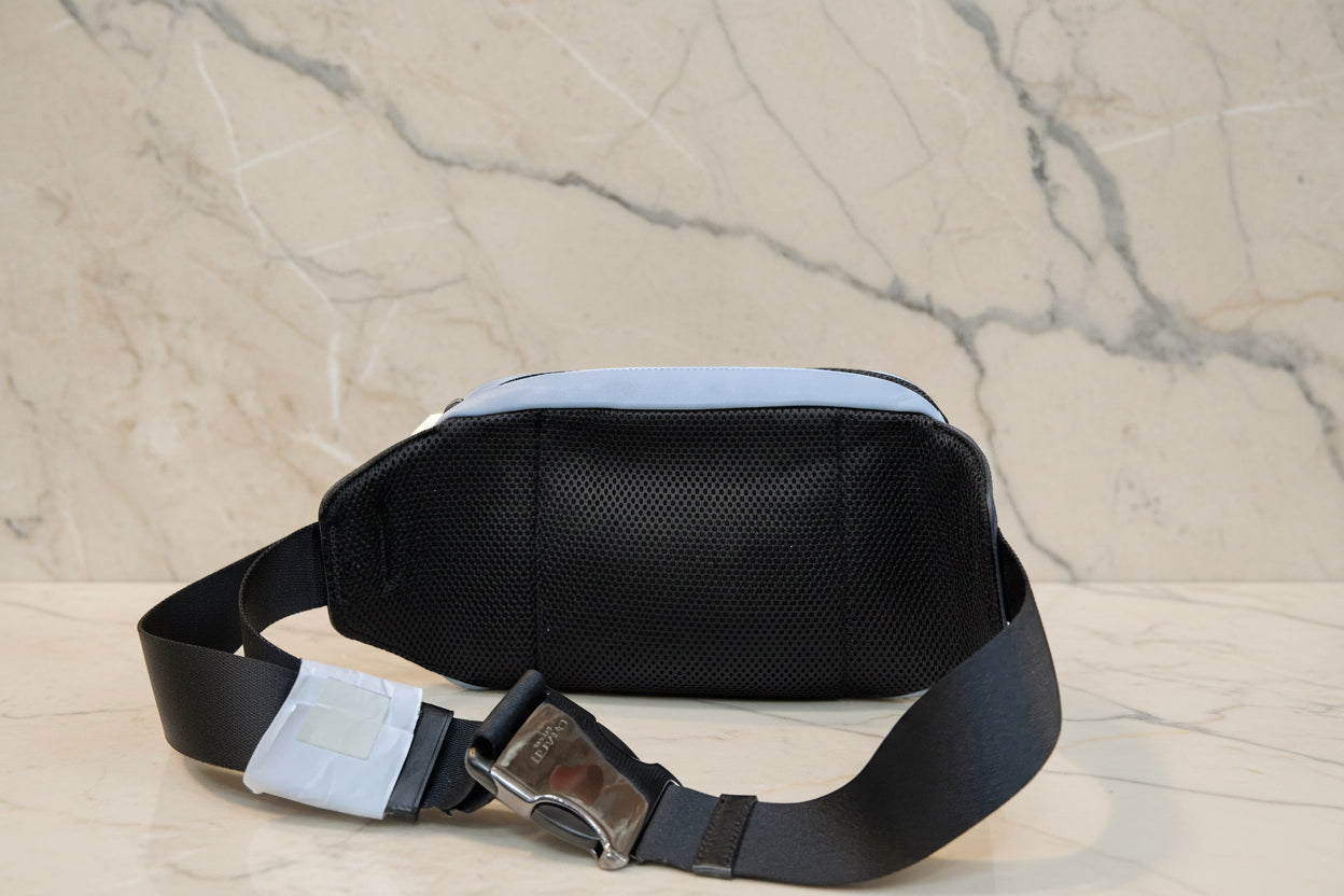 COACH EDGE BODYBAG/CHEST BAG COLORBLOCK BLUE & SIG CHARCOAL BLACK - WITH COAC PATCH