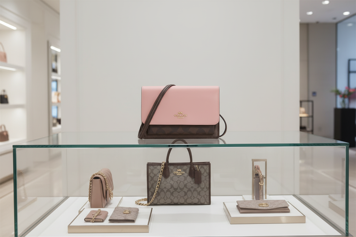 حقيبة كوتش قابلة للطي 3 في 1، حقيبة خصر/حقيبة كروس/حقيبة بودي - لون وردي فاتح، بنقشة جلد الثعبان المميزة