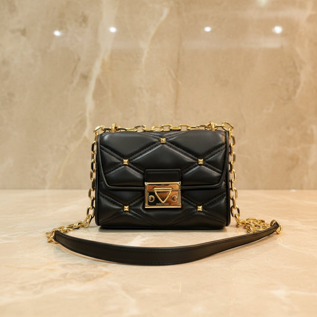 MICHAEL KORS SERENA VEGAN FLAP QUILTED CONVERTIBLE CHAIN SHOULDER BAG/CROSSBODY BAG