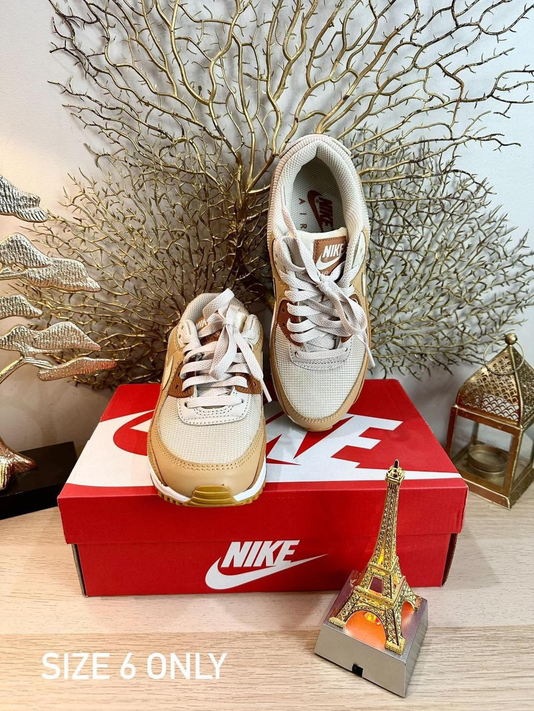 NIKE AIR MAX 90 WOMEN - HEMP LINEN - SIZE: US 6/EURO 36.5/23 CM