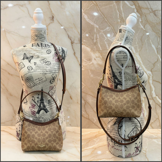 COACH SMALL LAUREL SHOULDER BAG - SIGNATURE COATED CANVAS