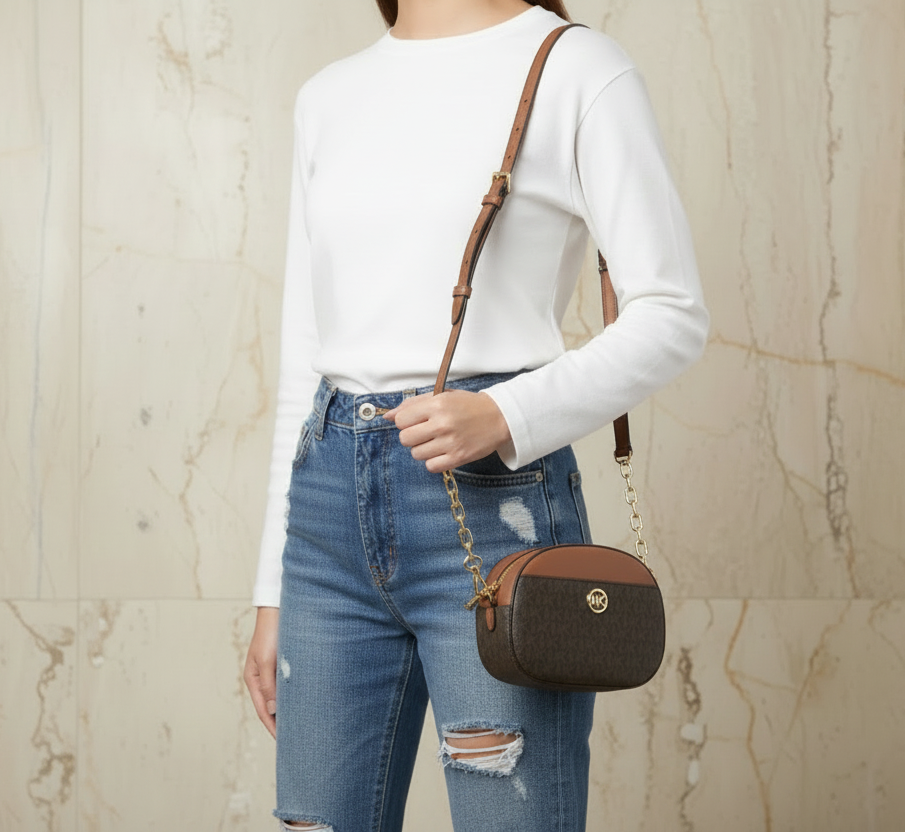 MICHAEL KORS GLAM OVAL CROSSBODY