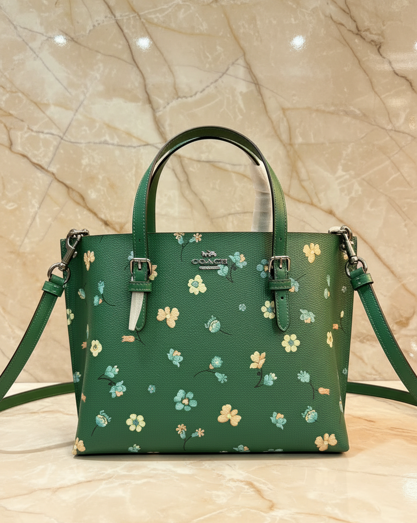 ‼️ SALE ‼️ COACH MOLLIE TOTE 25 WITH MYSTICAL FLORAL PRINT IN GREEN MULTI