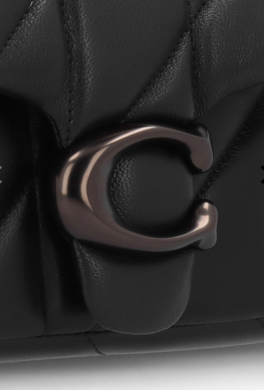 حقيبة كوتش مبطنة بنقشة تابي 20 - جلد نابا - أسود