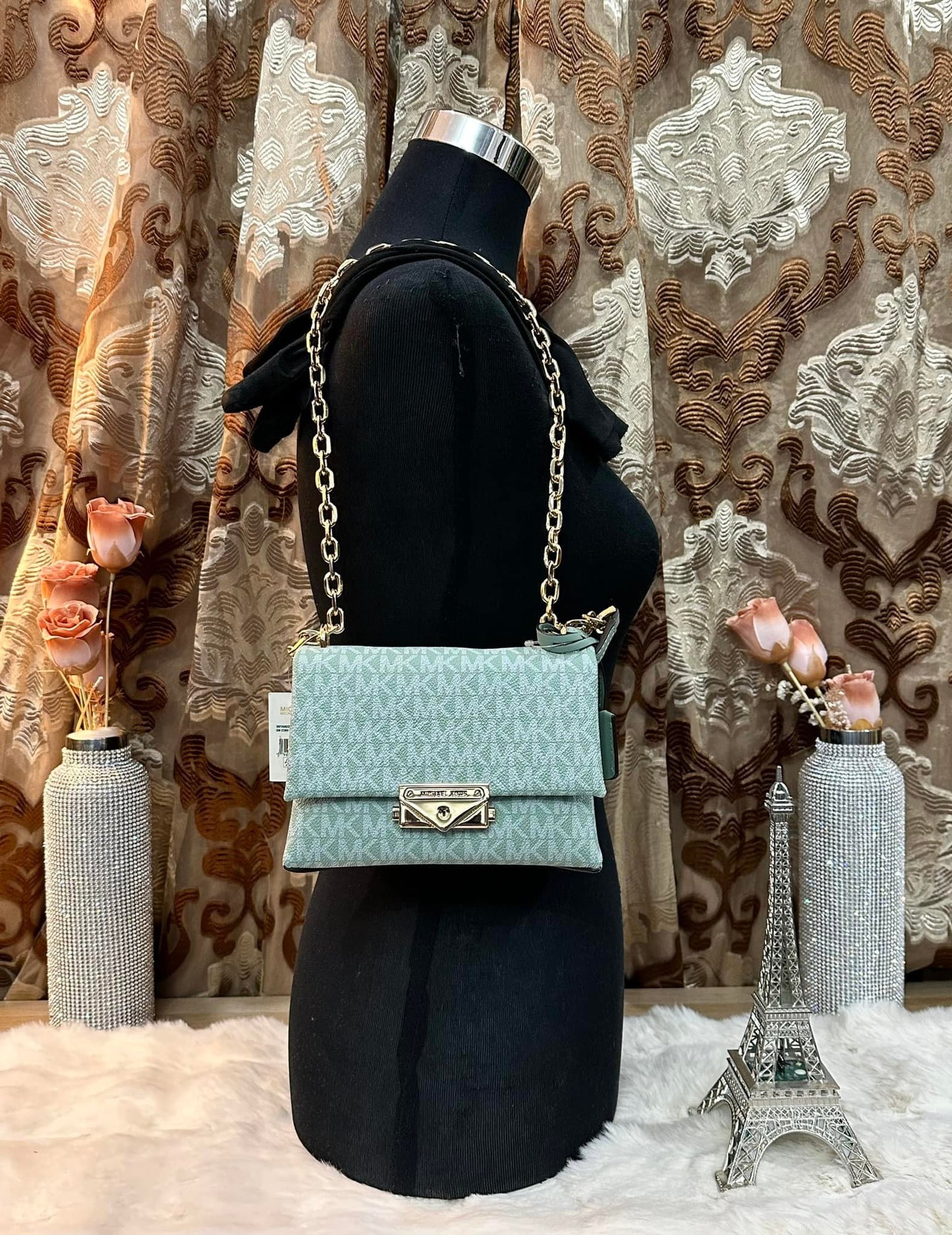 MICHAEL KORS MINI CECE - MONO SEA GREEN