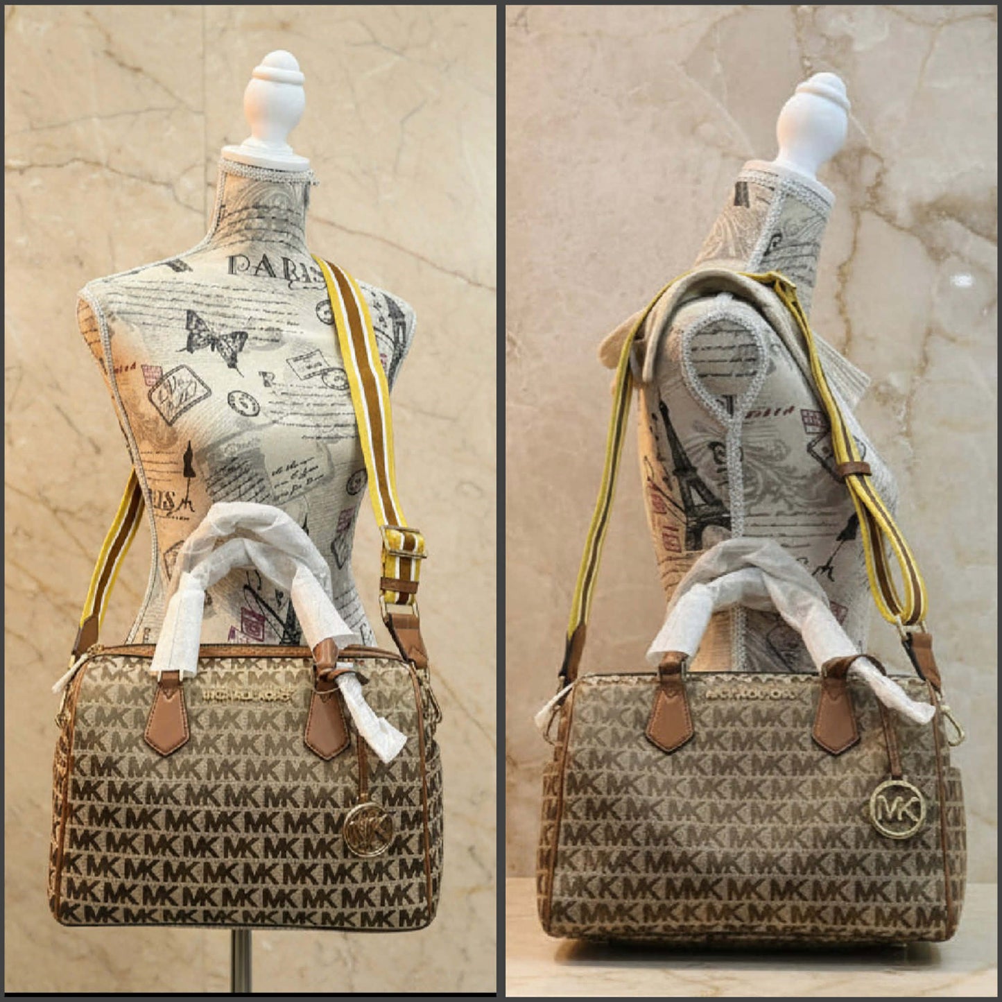 BUNDLE ‼️ MICHAEL KORS BEDFORD DUFFLE LARGE IN SIGNATURE JACQUARD & MEDIUM BIFOLD CORNER ZIP WALLETS