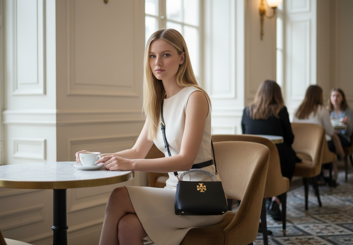 حقيبة توري بورش الصغيرة بريتن - أسود