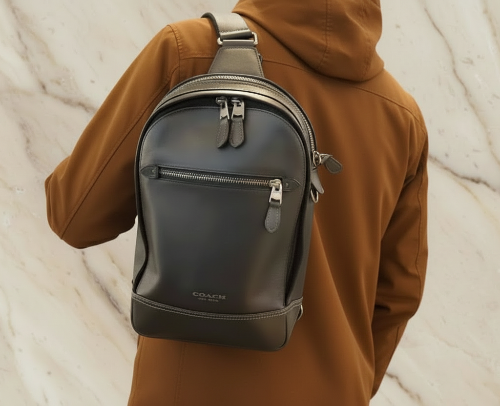 COACH GRAHAM SLINGPACK - BLACK LEATHER