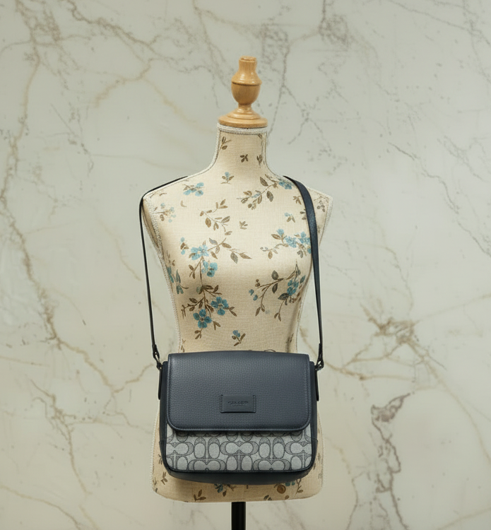 COACH SPRINT MAP BAG 25 SIGNATURE JACQUARD BLUE