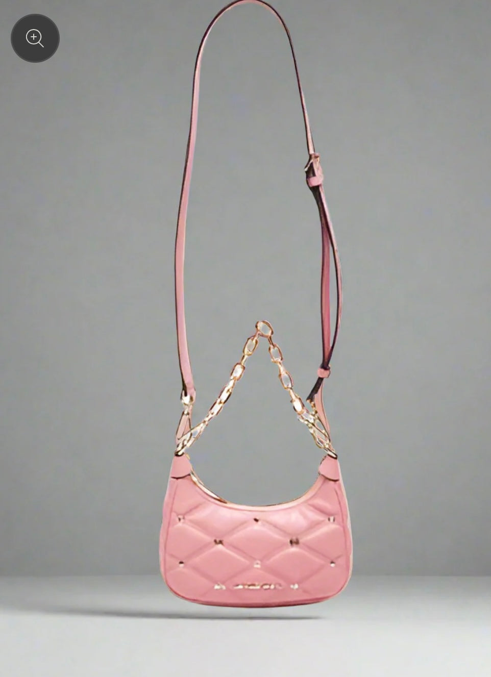 MICHAEL KORS MINI QUILTED CORA CHAIN SHOULDER BAG/CROSSBODY BAG - PRIMEROSE