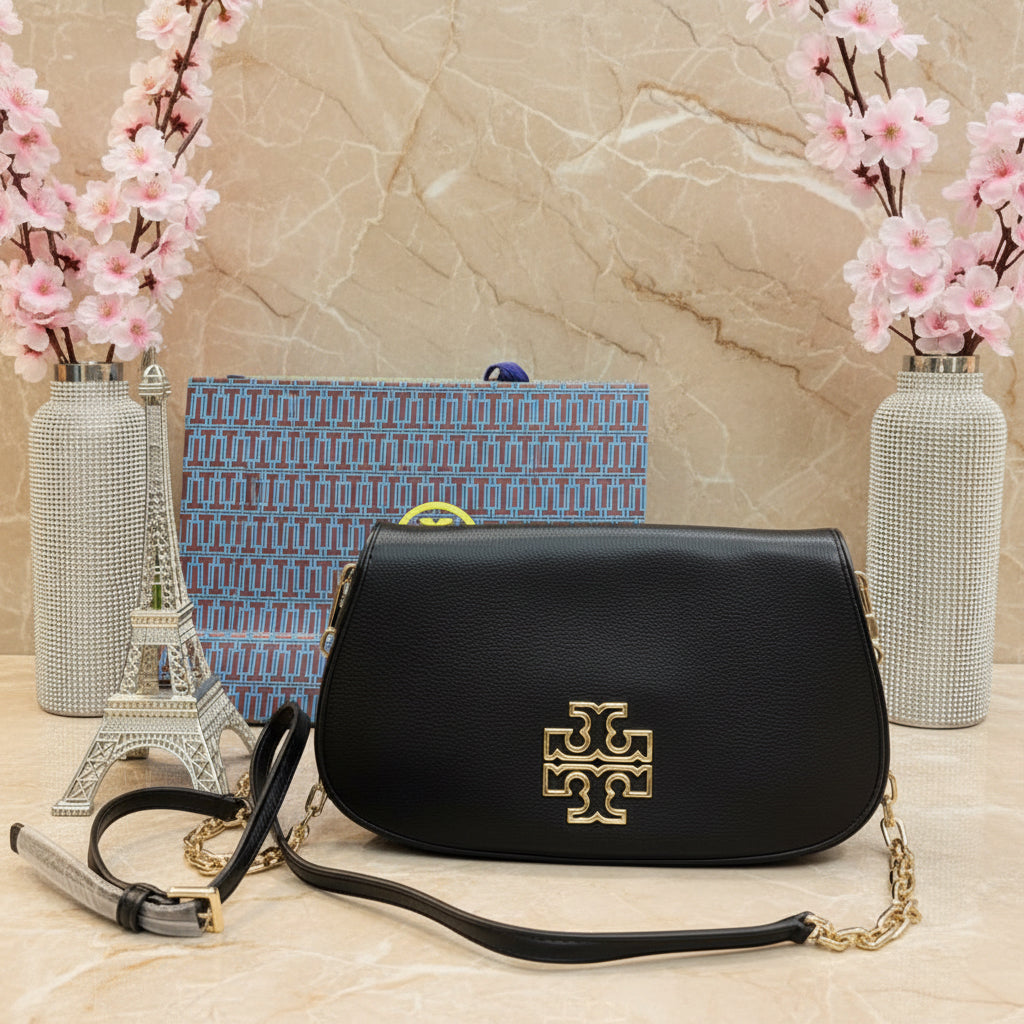 Tory Burch Britten Convertible Clitch Crossbody Chain Flap