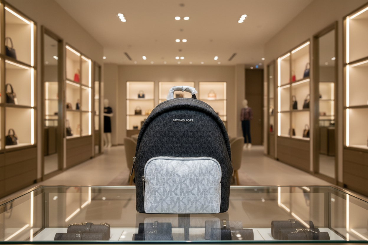 MICHAEL KORS MEDIUM ERIN BACKPACK SIGNATURE BLACK/WHITE
