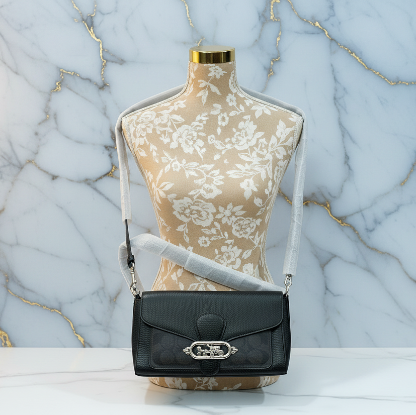 COACH JADE SHOULDER BAG/CROSSBODY BAG - SIGNATURE CANVAS & PEBBLE LEATHER