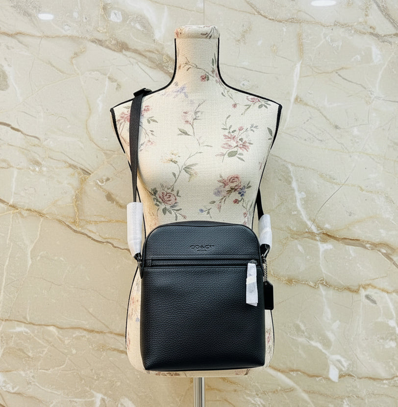 COACH HOUSTON FLIGHT BAG - SMOOTH LEATHER BLACK