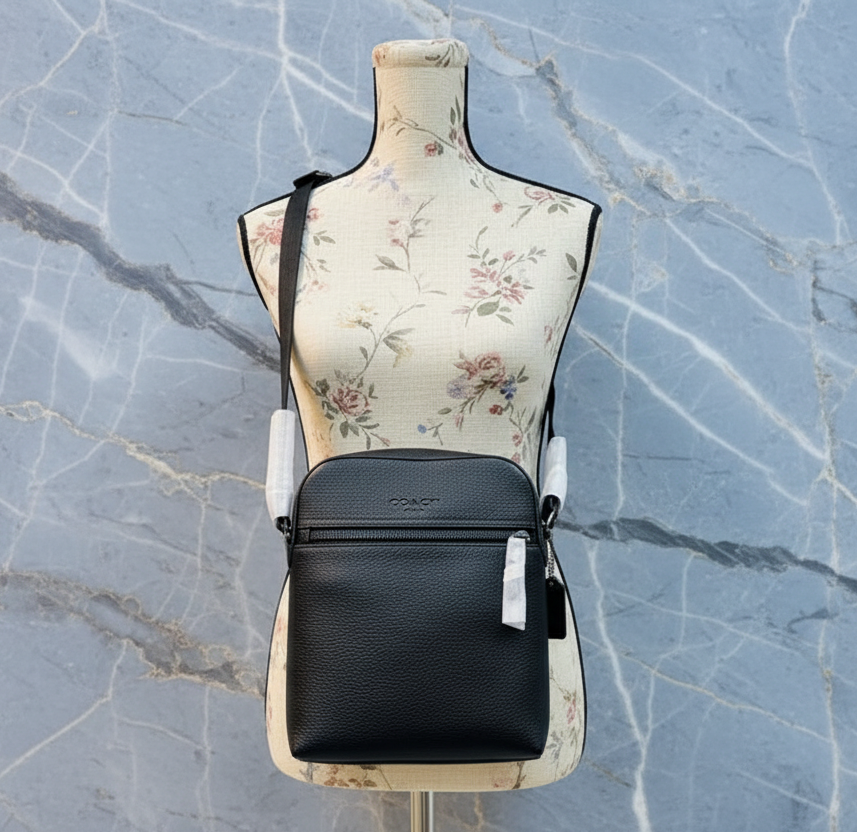 COACH HOUSTON FLIGHT BAG - SMOOTH LEATHER BLACK