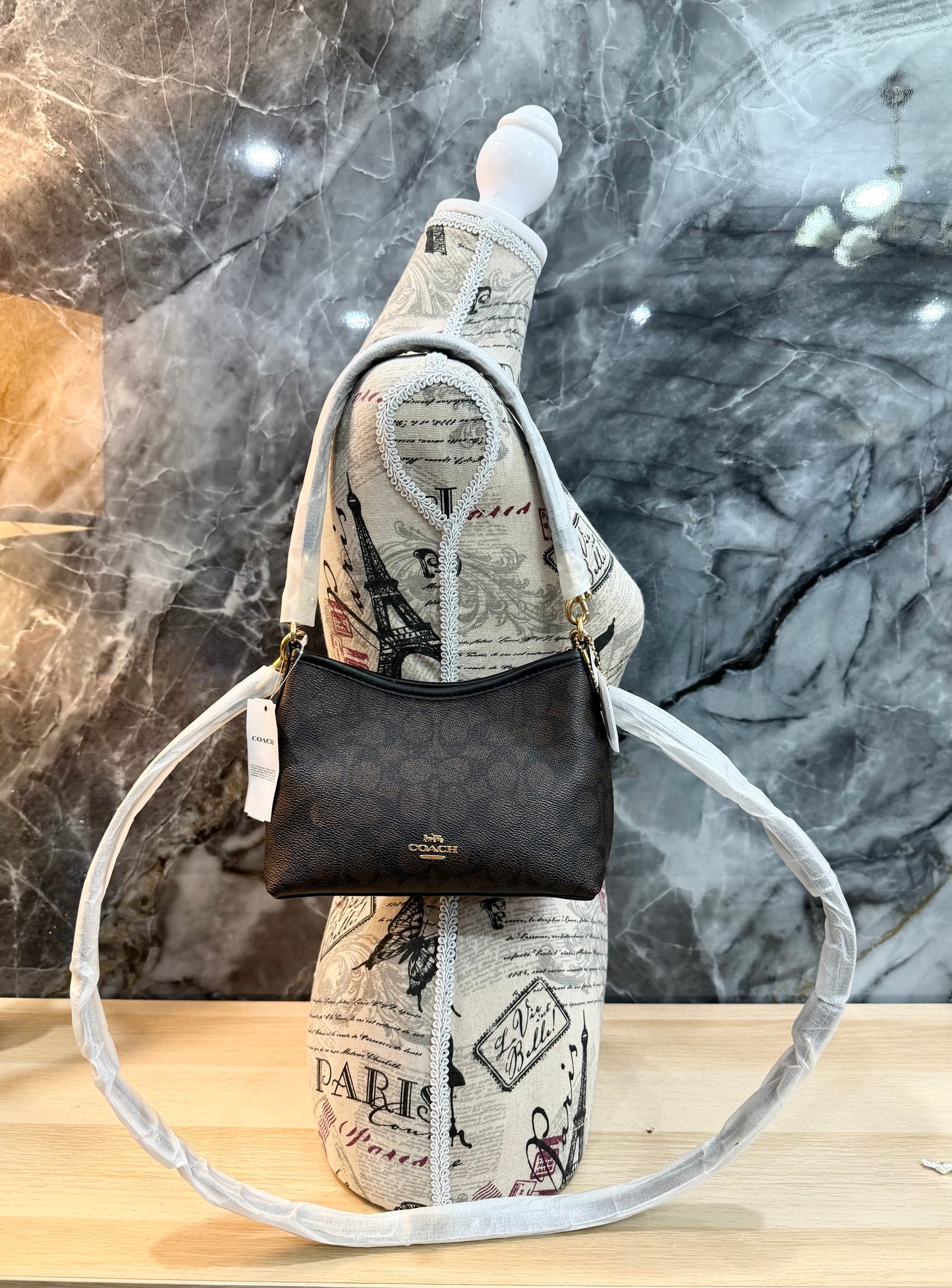 COACH SMALL LAUREL SIGNATURE COATED CANVAS