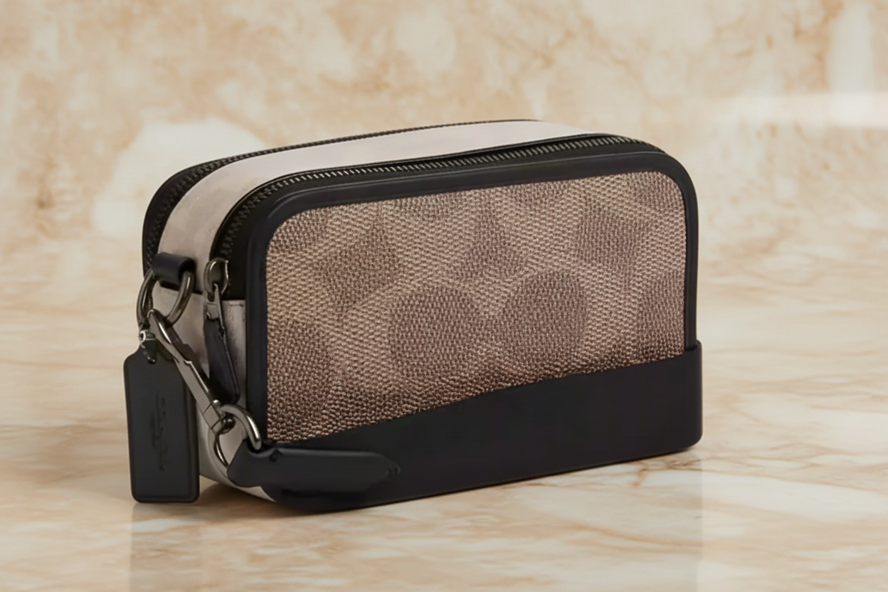 COACH WYATT CAMERA BAG - MULTI COLOR BLOCKED SAND/TAN