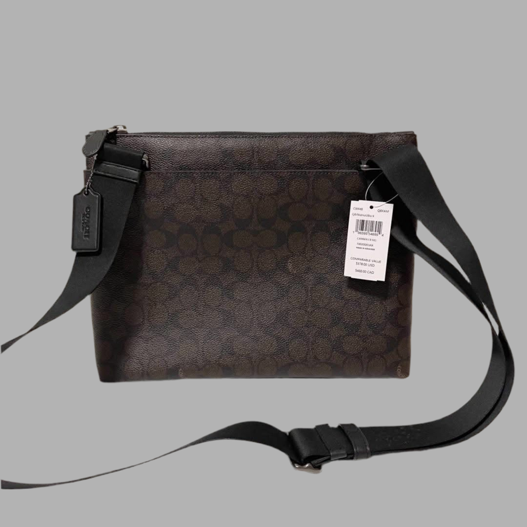 COACH DISCTRICT CROSSBODY BAG IN SIGNATURE CANVAS - MAHOGANY COLOR