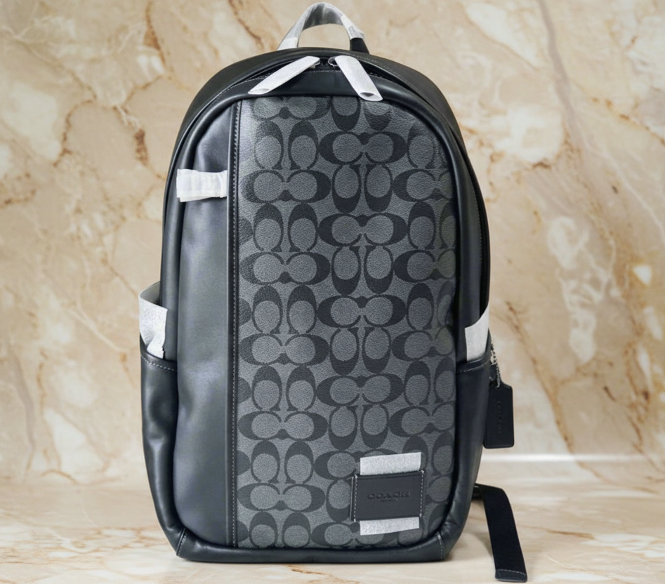 COACH LARGE BACKPACK - SIGNATURE CHARCOAL BLACK