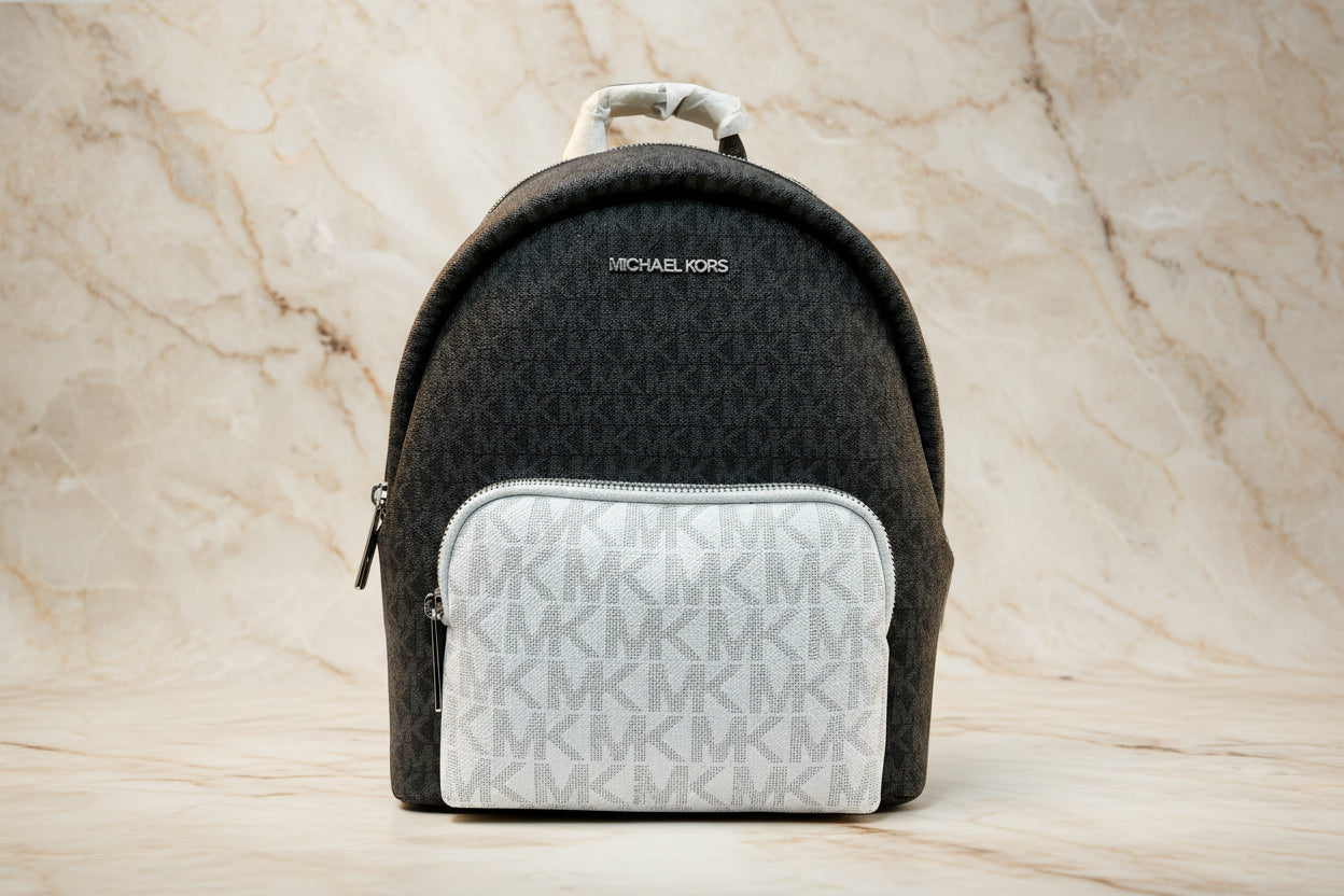 MICHAEL KORS MEDIUM ERIN BACKPACK SIGNATURE BLACK/WHITE