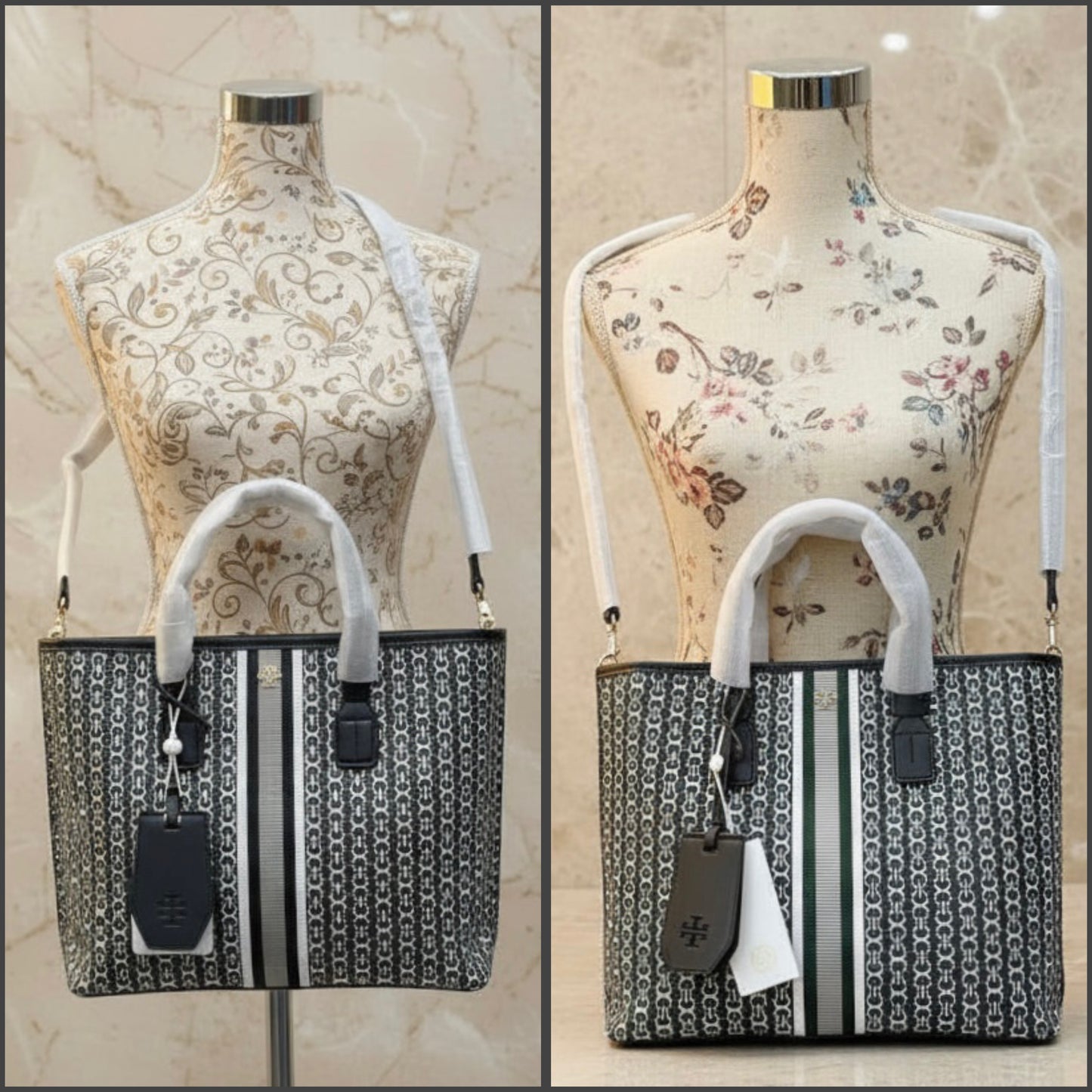 TORY BURCH GEMINI LINK ZIP TOP TOTE SMALL CANVAS