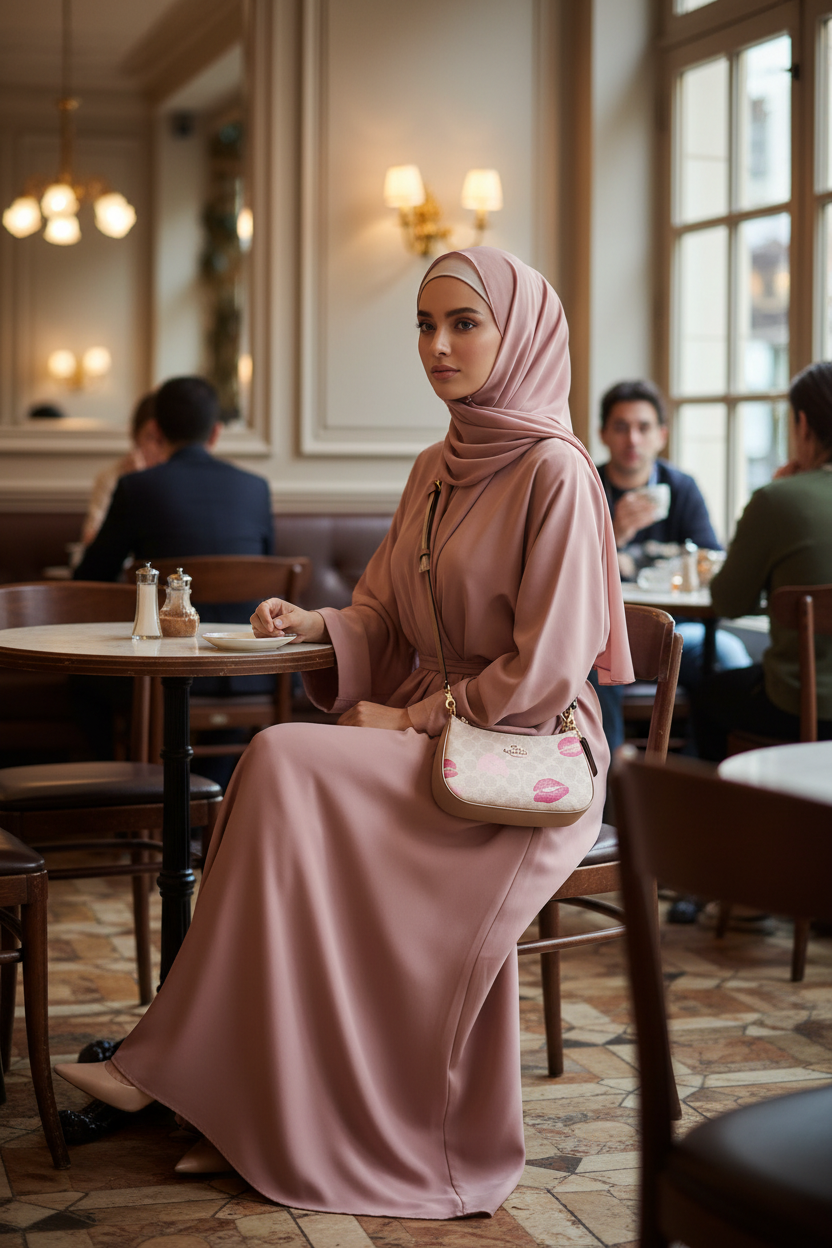 حقيبة كروس بودي صغيرة من كوتش تيري مصنوعة من قماش مميز بطبعة شفاه