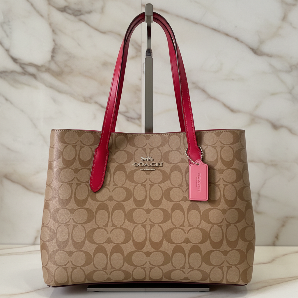 COACH AVENUE CARRYALL IN SIGNATURE BROWN/PINK