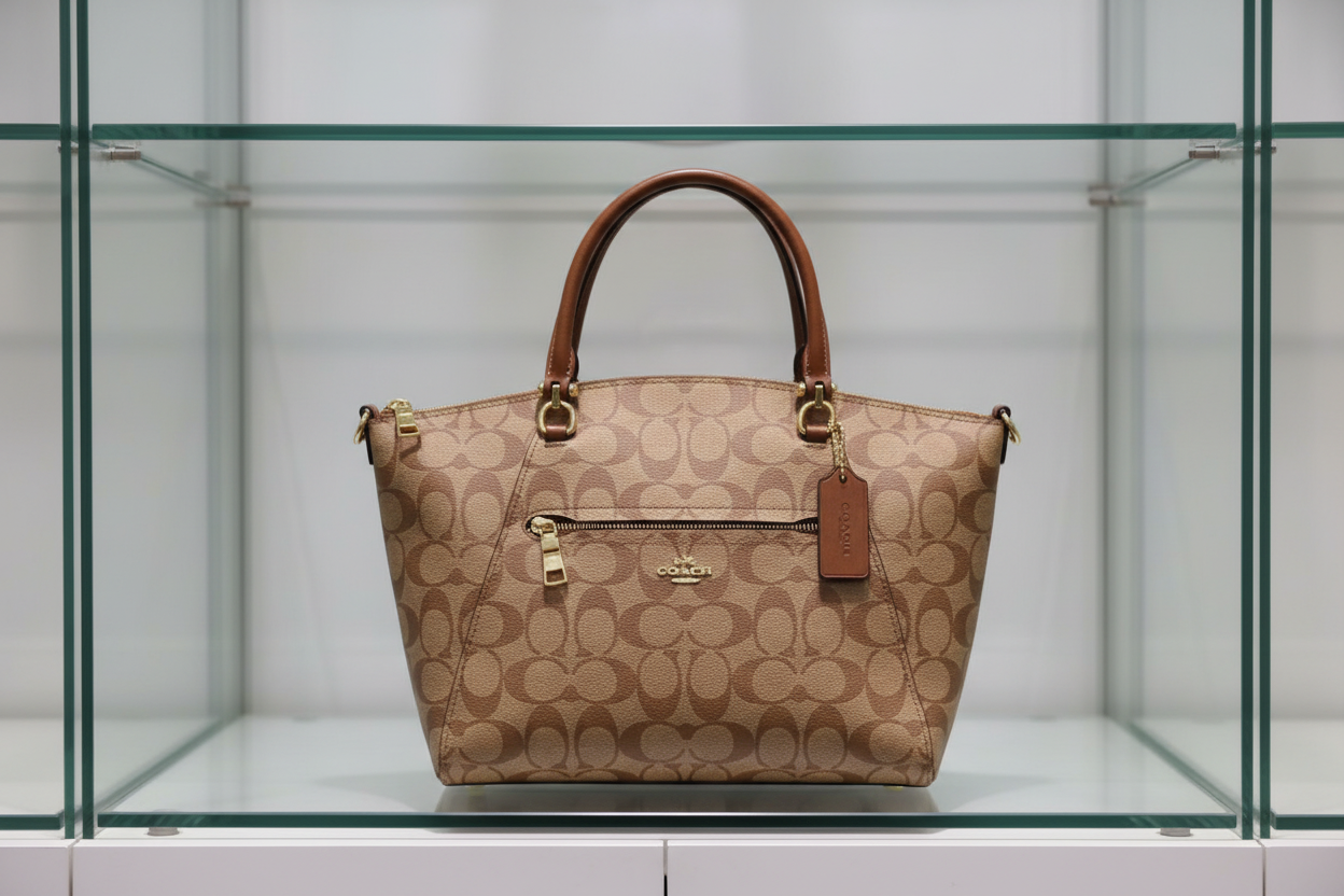 COACH SMALL PRAIRIE SATCHEL IN SIGNATURE CANVAS KHAKI BROWN