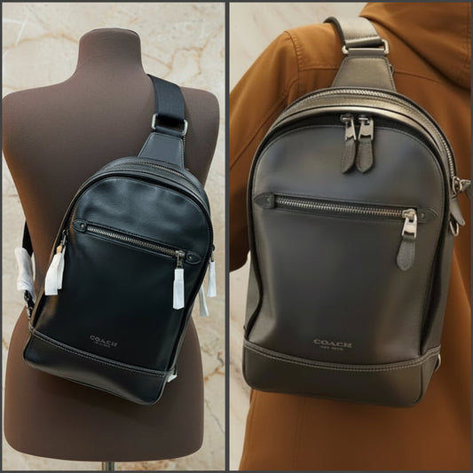 COACH GRAHAM SLINGPACK - BLACK LEATHER